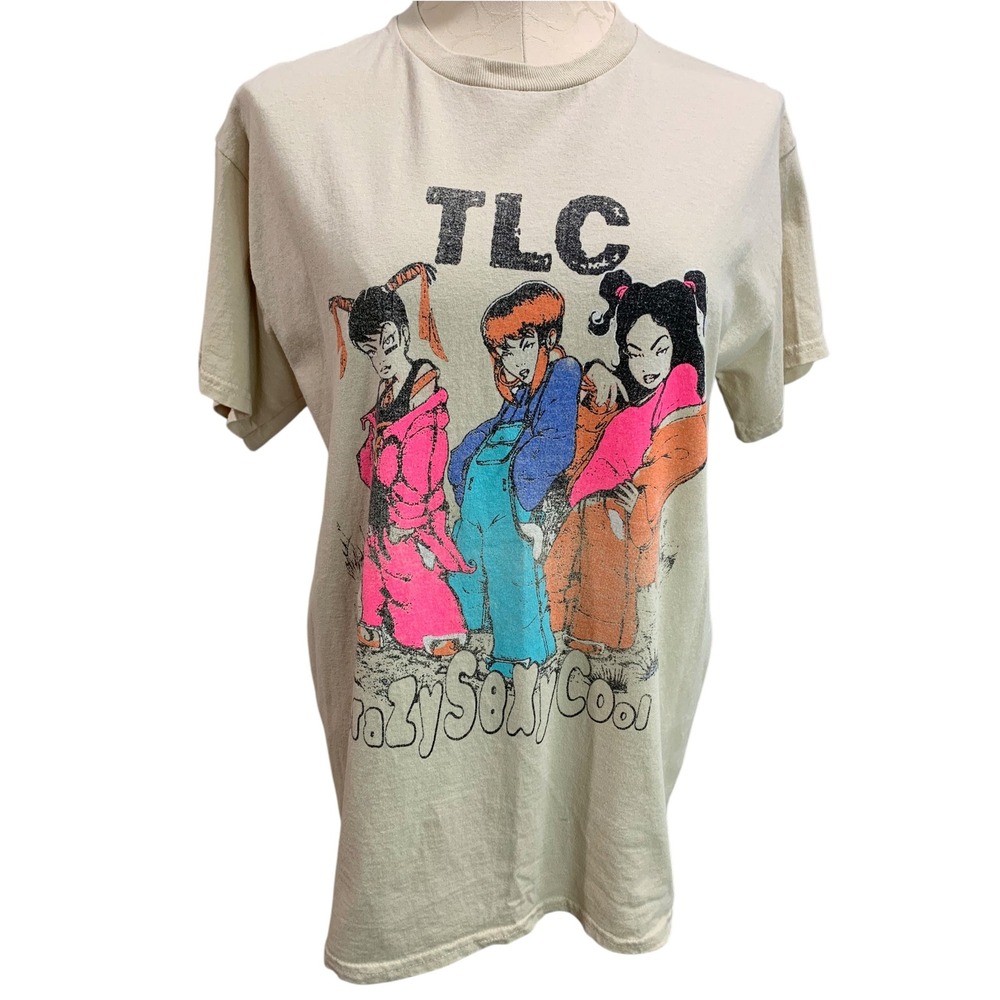 Medium TLC Womens Tan Tshirt Crazy Sexy Cool Vintage Look Cartoon